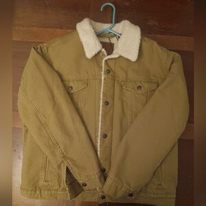 Levi's Men's Olive Sherpa Lined Jacket
